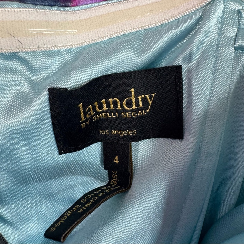 Laundry By Shelli Segal dress cheetah print leopard animal Light Blue Garment - Picture 12 of 13